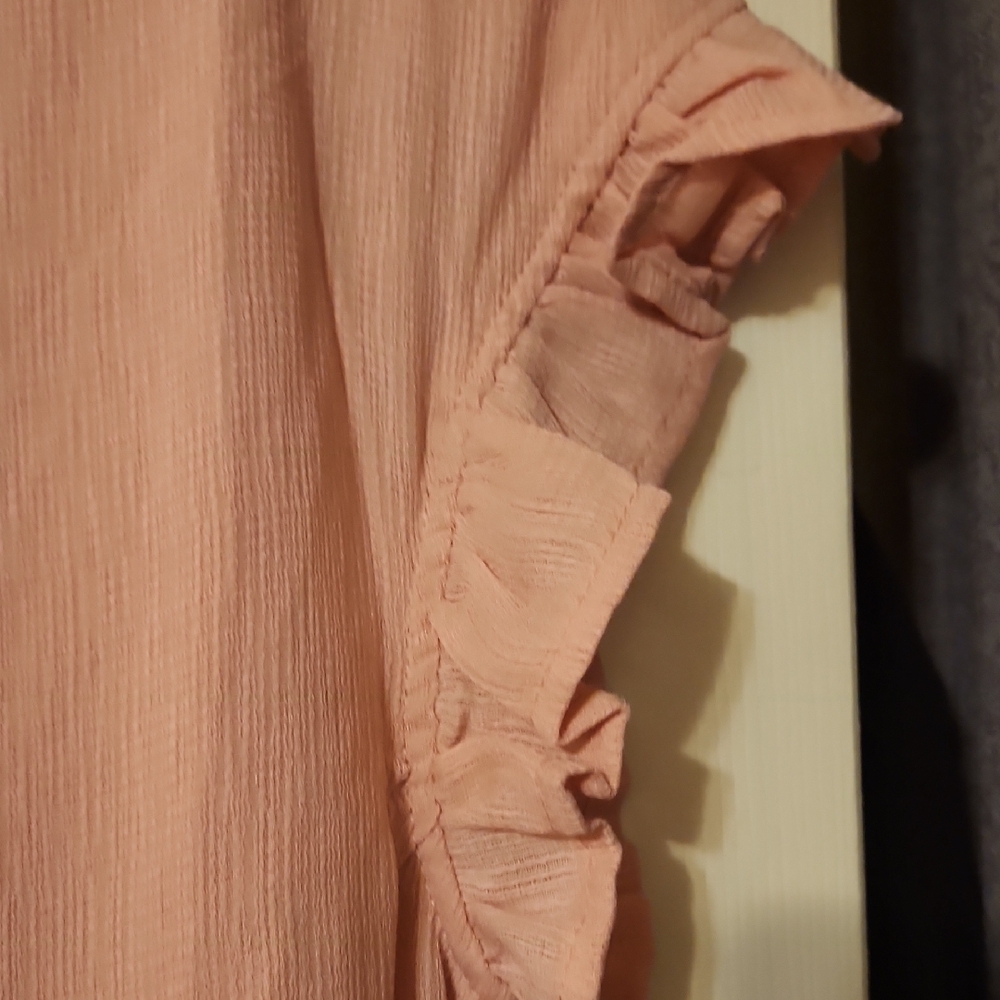 Pink Tiered Midi Sundress with Flutter Sleeves - Picture 6 of 6